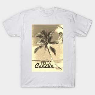 Cancun Mexico Vintage SEPIA travel poster | Most Beautiful Beach on Earth | Vacation Destination T-Shirt